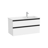 Mueble Base Suspendido with Basin a la Derecha 2 Cajones White Mate Roca