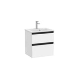 Mueble Base Compacto 2 Cajones Lavabo Centrado 50x38x54cm Colección The Gap White Mate Roca