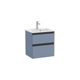 Mueble Base Compacto 2 Cajones Lavabo Centrado Azul 50x38x54cm Colección The Gap Roca