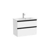 Mueble Base Compacto 2 Cajones Lavabo Centrado 70x38x54cm Colección The Gap White Mate Roca