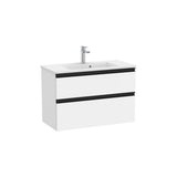 Meuble Sous Vasque Compact Avec Lavabo Centré Deux Tiroirs Blanc Mat X 54 Cm The Gap 80x38 cm Roca