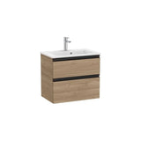 Mueble Base Compacto 2 Cajones Lavabo Centrado Nogal 60x38x54cm Colección The Gap Roca