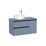 Mueble Base Asimétrico con 2 Cajones y Una Puerta para Lavabo Sobre Encimera Izquierda 90x46x53cm Colección The Gap Roca