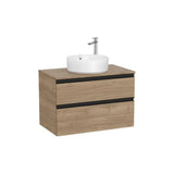Mueble Base Suspendido 2 Cajones para Lavabo Sobre Encimera 80x46x54cm Colección The Gap Roca