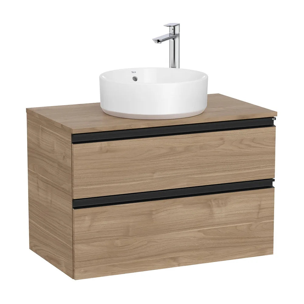 Mueble base suspendido dos cajones para lavabo sobre encimera 80x46x54 cm Roca - Vista 2