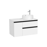 Meuble Bas Suspendu Deux Tiroirs Et Une Porte Pour Lavabo À Poser Côté Droit X 53 Cm The Gap 90x46 cm Roca
