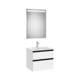 Mueble Base 2 Cajones Lavabo Centrado Espejo Led 60x46x54cm Colección Eidos Roca