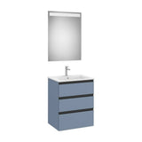 Mueble Base Tres Cajones Lavabo Centrado Espejo Led 60x46x76cm Colección Eidos Roca