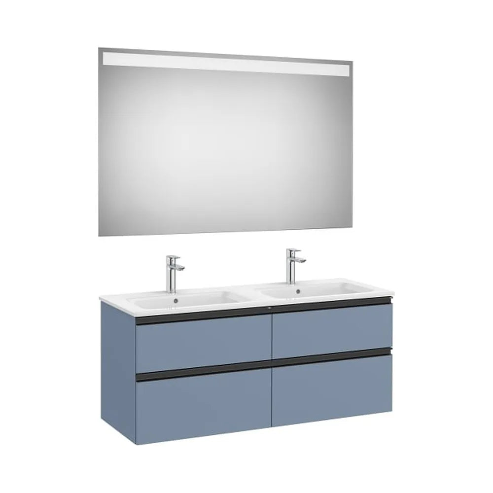 Mueble Base Cuatro Cajones Lavabo Doble Espejo Led 120x46x53cm Colección The Gap Roca - Vista 1
