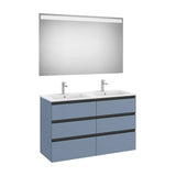 Mueble Base Seis Cajones Lavabo Doble Espejo Led 120x46x76cm Colección The Gap Roca