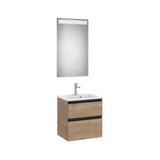 Mueble Base Compacto 2 Cajones Lavabo Centrado Espejo Led Colección Eidos Roca