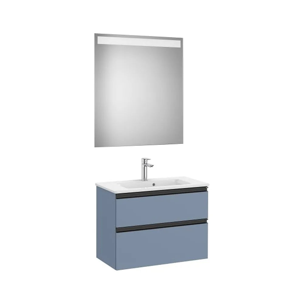 Mueble Base Compacto 2 Cajones Lavabo Centrado Espejo Led 70x38x54cm Colección Eidos Roca - Vista 1