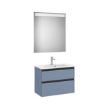 Compact Base Unit 2 Drawers Centered Washbasin LED Mirror 70x38x54cm Eidos Collection Roca