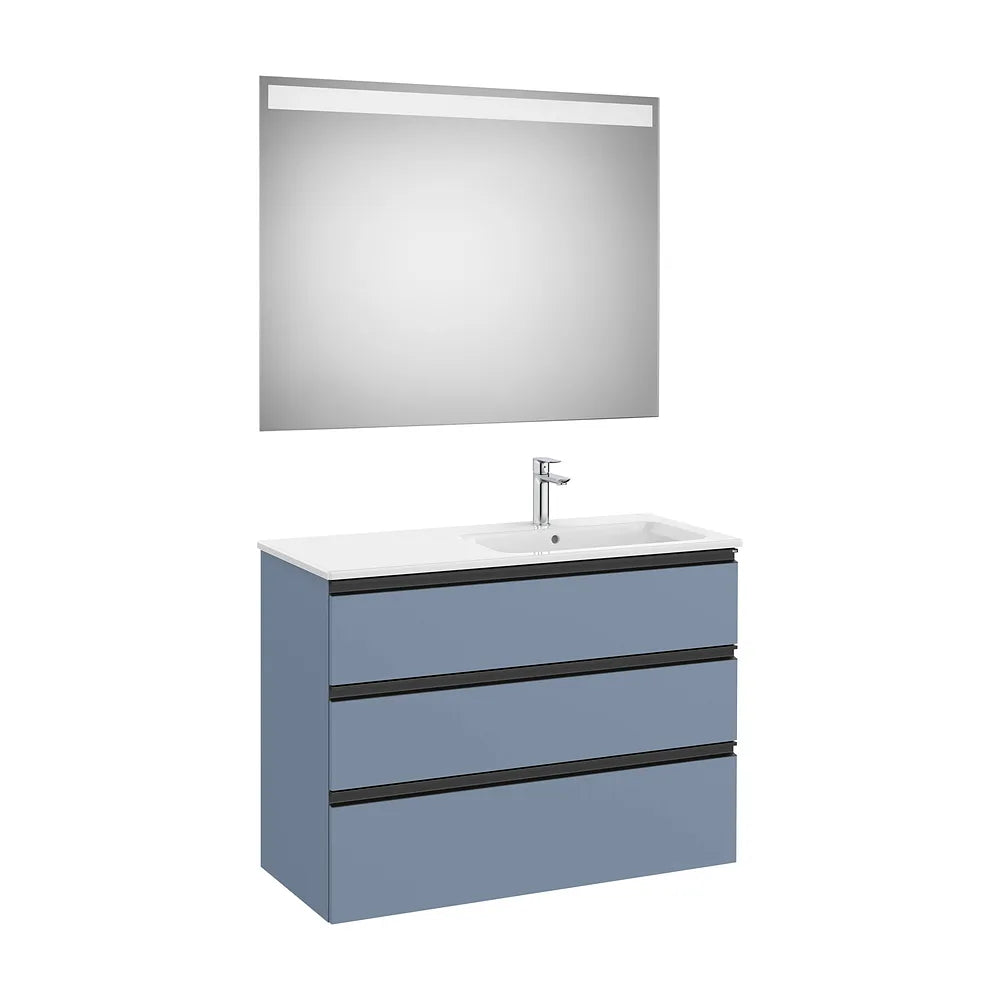 Pack mueble base tres cajones lavabo derecha espejo LED Eidos 100x46x76 cm Roca - Vista 2