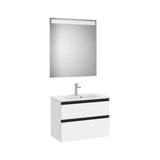 Mueble Base Compacto 2 Cajones Lavabo Centrado Espejo Led 70x80cm Colección Eidos Roca