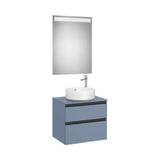 Mueble Base 2 Cajones Lavabo Sobre Encimera Central Espejo Led 60x80cm Colección The Gap Roca