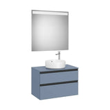 Móvel Base Com Dois Gavetões para Lavatório Sobre Bancada Em Posição Central Com Espelho Led X 54 Cm 80x46 cm Colección The Gap Roca