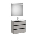 Meuble Bas Suspendu Trois Tiroirs Pour Double Vasque À Poser Dimensions 38 Cm 76 Cm The Gap 80 cm Roca