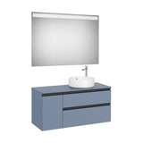Móvel Base Com Dois Gavetões Lavatório de Bancada Posição Direita Espelho Com Iluminação Led 110x46x54cm Colección Eidos Roca