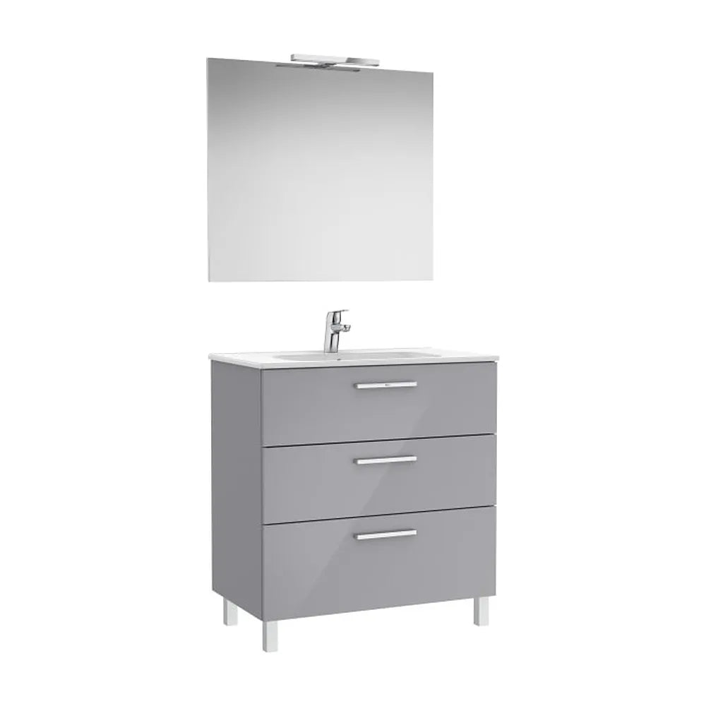 Family Mueble Base Tres Cajones Lavabo Porcelana Espejo Aplique Led New Starlight Colección Victoria Roca - Vista 1