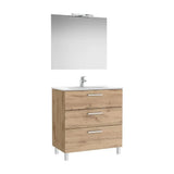 Family Mueble Base Tres Cajones Lavabo Espejo y Aplique Led New Starlight Colección Victoria Roca