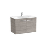 Meuble Sous Lavabo Suspendu Deux Portes Avec Lavabo en Porcelaine X 51,5 Cm Finition Chêne City 80,5x45,3 cm Roca