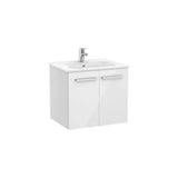 Meuble Bas Suspendu Deux Portes Deux Tiroirs Avec Lavabo en Porcelaine X 51,5 Cm Blanc Brillant Victoria 60,5x45,3 cm Roca