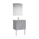 Mueble Base Dos Puertas Lavabo Espejo y Aplique Led Starlight 60x45x51cm Colección Victoria Roca