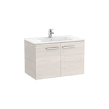Mueble Base Suspendido Dos Puertas with Basin Porcelana Nórdico 80x45x51cm Fresno Roca