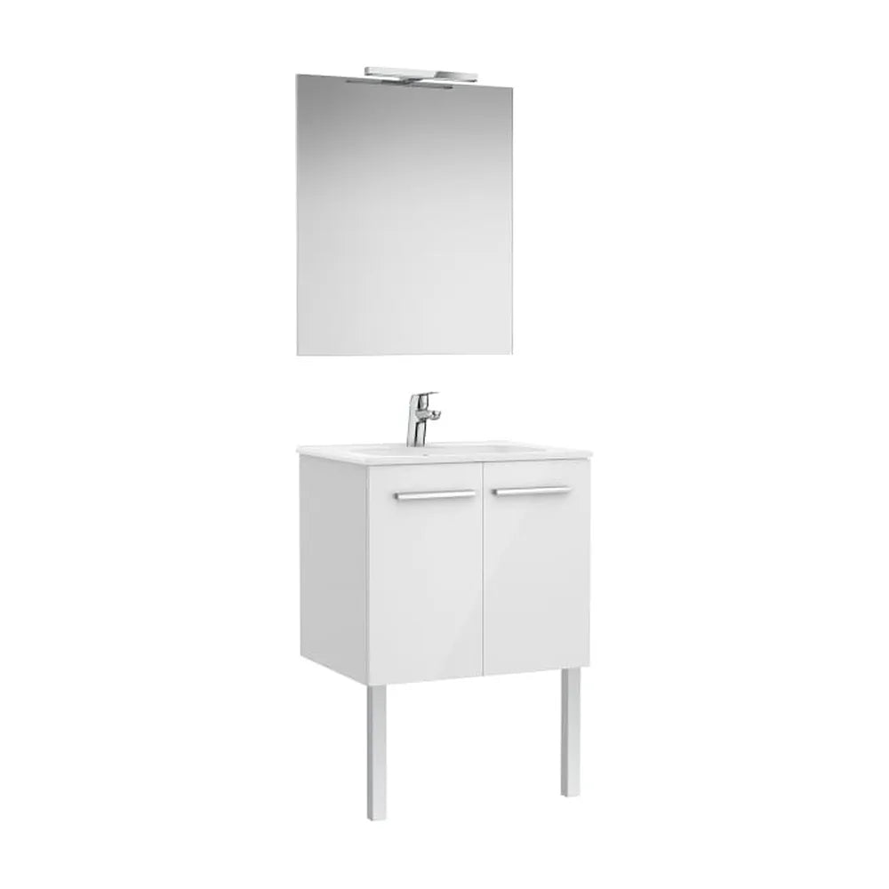 Pack mueble base dos puertas lavabo espejo aplique LED Starlight 60x45x51 cm Roca - Vista 1