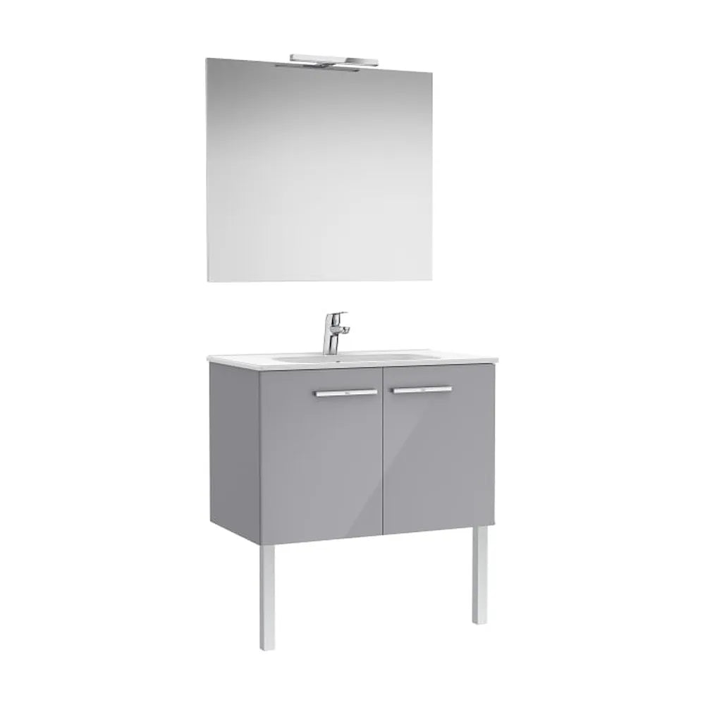 Pack mueble base dos puertas lavabo espejo aplique LED Starlight 80x45x51 cm Roca - Vista 1