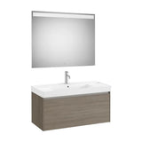 Meuble Sous Lavabo 1 Tiroir Avec Lavabo Fineceramic Et Miroir Led X 50,5 Cm 100x46 cm Colección Eidos Roca