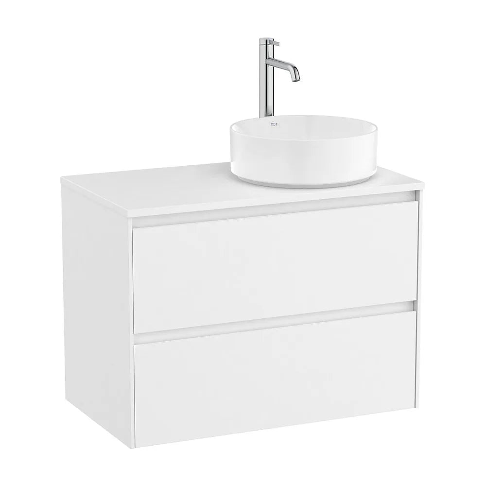 Mueble base suspendido dos cajones lavabo sobre encimera derecha 79x45x58 cm Roca - Vista 2