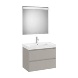 Mueble Base 2 Cajones Lavabo Centrado Fineceramic Espejo Led Colección Eidos Roca