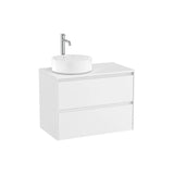 Meuble Bas Suspendu 2 Tiroirs Pour Lavabo À Poser Gauche X 58 Cm Finition Blanc Mat Ona 79x45 cm Roca