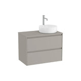 Meuble Sous Lavabo Deux Tiroirs Pour Vasque À Poser Côté Droit Gris Sable Design Ona 79x45x58cm Roca