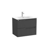 Mueble Base Suspendido con 2 Cajones y Lavabo Cuadrado 70x46x56cm Roca