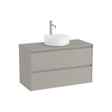 Meuble Suspendu Deux Tiroirs Pour Vasque À Poser Dimensions X 58,3 Cm Finition Gris Sable Ona 99,4x45,7 cm Roca