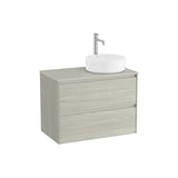 Meuble Sous Vasque Suspendu Deux Tiroirs Lavabo À Poser Sur Plan À Droite X 58 Cm Ona 79x45 cm Roca