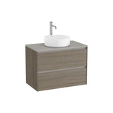 Meuble Bas Suspendu Deux Tiroirs Pour Lavabo À Poser X 58 Cm Finition Olmo Foncé Design Ona 79x45 cm Roca