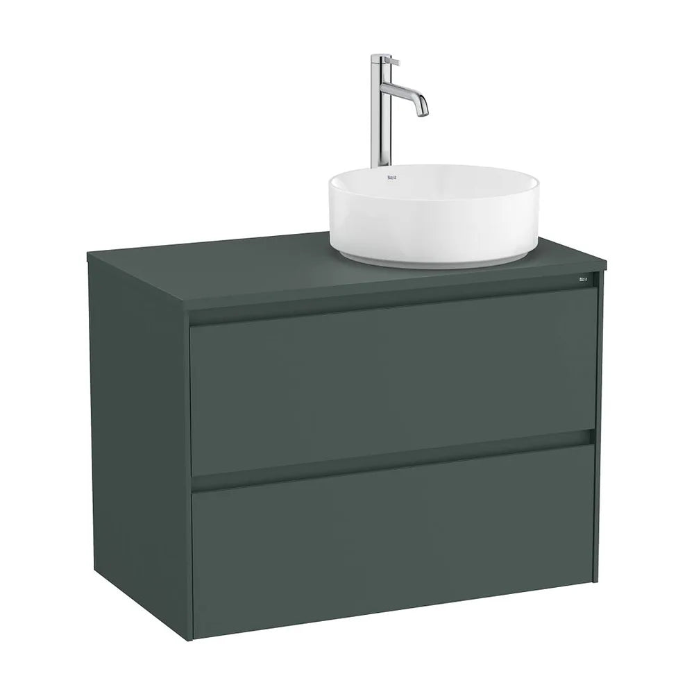 Mueble base suspendido dos cajones lavabo sobre encimera derecha 79x45x58 cm Roca - Vista 2