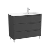 Mueble Base con Tres Cajones y Lavabo Asimétrico a la Derecha 100x46x85cm Roca