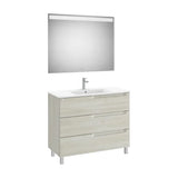 Meuble Bas Trois Tiroirs Lavabo Centré Miroir Avec Éclairage Led X 74 Cm 100x46 cm Roca
