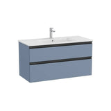 Mueble Base Suspendido with Basin Centrado 2 Cajones Azul Mate 1005x460x537mm Colección The Gap Roca