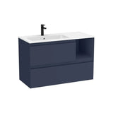 Wall-Hung Bathroom Vanity Unit 2 Cajones Estante Lateral Lavabo Stonex 1005x460x650mm White Mate Roca