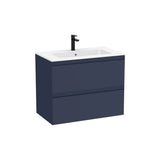 Meuble Bas Suspendu Deux Tiroirs Avec Lavabo Carré Intégré Stonex Blanc Mat X 65 Cm 80,5x46 cm Roca