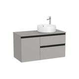 Mueble Base Suspendido 2 Cajones Puerta Lavabo Sobre Encimera Derecha 100x46x53cm Colección The Gap Roca
