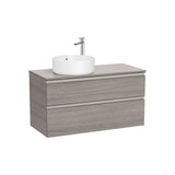 Mueble Base Suspendido 2 Cajones Lavabo Sobre Encimera Izquierda 100x46x53cm Colección The Gap Roca