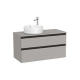 Mueble Base 2 Cajones Lavabo Sobre Encimera Izquierda 100x46x53cm Colección The Gap Roca