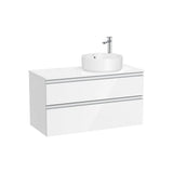 Meuble Bas Suspendu Deux Tiroirs Pour Vasque À Poser Côté Droit X 53 Cm The Gap 100x46 cm Roca